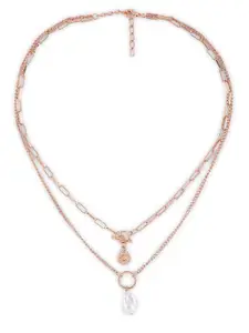 Zaveri Pearls Gold-Plated Beaded Layered Necklace