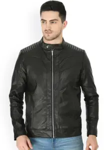 TBOJ Stand Collar Lightweight Anti Odour Leather Jacket