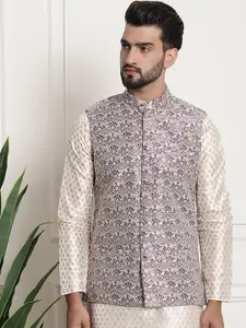 SOJANYA Men Printed Mandarin Collar Nehru Jacket