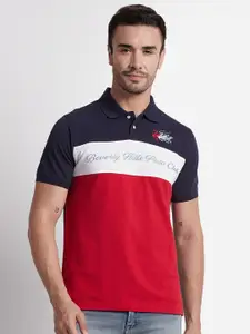 Beverly Hills Polo Club Colourblocked Polo Collar Regular Fit Cotton T-shirt