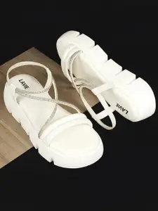 Lavie White Platform Sandals
