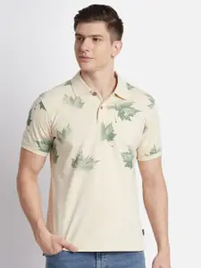 Beverly Hills Polo Club Floral Printed Polo Collar Pure Cotton T-shirt