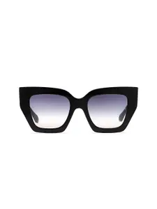 Ana Hickmann Women Blue Lens & Black Round Sunglasses with UV Protected Lens