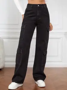Next One Women Smart Clean Look High-Rise Wide Leg Stretchable Jeans