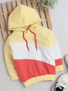 BUMZEE Boys Colourblocked Hooded Cotton Sweatshirt