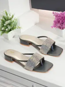 Anouk Embellished Block Heels