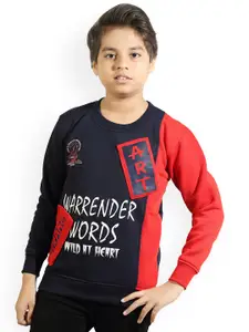 BAESD Boys Typography Printed Round Neck Long Sleeve Sweatshirts