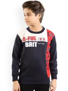 BAESD Boys Typography Printed Pullover Sweatshirt
