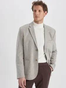 DeFacto Self Design Single-Breasted Notched Lapel Blazer
