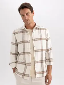 DeFacto Windowpane Checked Casual Shirt
