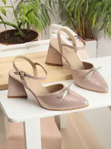 Retro Walk Pointed Toe Block Heels with Bows