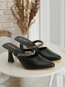 Retro Walk Embellished Block Heels