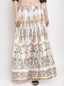 Trend Level Floral Printed Flared Maxi Skirts