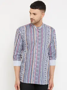 Armaan Ethnic Printed Relaxed Mandarin Collar Cotton Casual Shirt