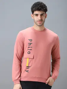 Urbano Fashion Men Placement Typography Print Sweatshirt