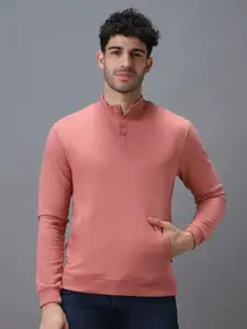 Urbano Fashion Cotton Solid Button Henley Neck Sweatshirt