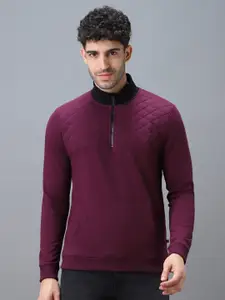 Urbano Fashion Men Solid High Neck Sweatshirt