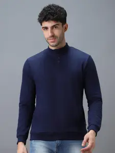 Urbano Fashion Henley Neck Pullover Sweatshirt