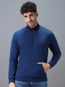Urbano Fashion Cotton Solid Zippered High Neck Sweatshirt