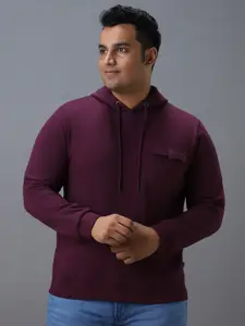 Urbano Plus Cotton Solid Hooded Neck Sweatshirt