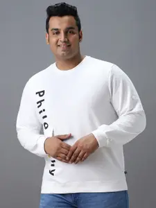 Urbano Plus Men Placement Typography Print Sweatshirt
