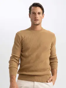 DeFacto Self Design Boucle Ribbed Acrylic Pullover Sweater