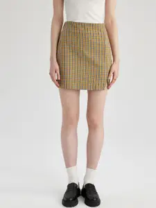 DeFacto Checked Straight Mini Skirt