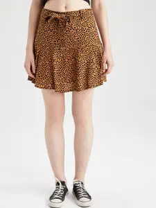 DeFacto Animal Printed Flared Mini Skirts