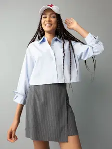 DeFacto Striped Flared Mini Skorts Skirt