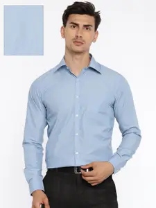 Park Avenue Men Blue Slim Fit Printed Formal Shirt