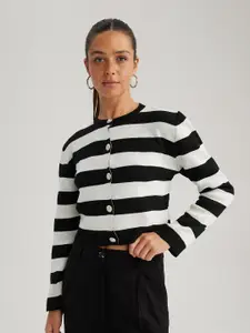 DeFacto Striped Acrylic Cardigan Sweater