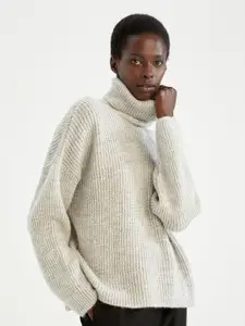 DeFacto Ribbed Turtle Neck Long Sleeves Pullover Sweater