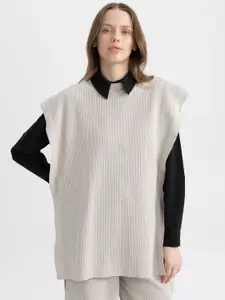 DeFacto Ribbed Round Neck Poncho Sweater