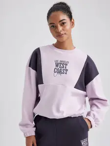 DeFacto Typography Printed Pullover Sweatshirt