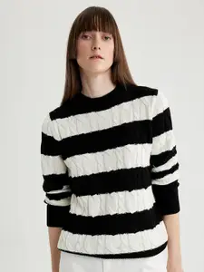 DeFacto Striped Long Sleeves Acrylic Pullover