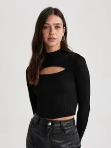 DeFacto Cut-Out Ribbed Pullover