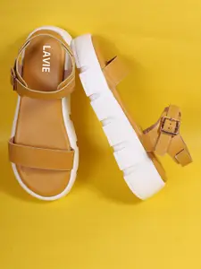 Lavie  Two Strap Open Flatform Heels With Buckle Closure