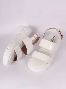 Lavie White Flatform Sandals