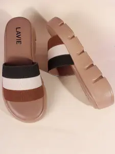Lavie Colourblocked Strap Designed Flatform Heels
