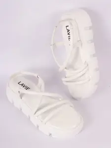 Lavie White Flatform Sandals