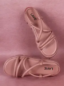 Lavie Strappy Open Toe Flatform Heels With Backstrap