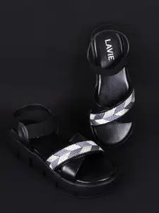 Lavie Black Flatform Sandals
