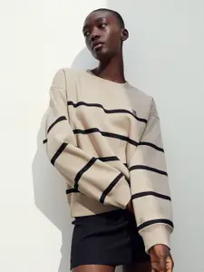 H&M Striped Printed Relaxed-fit Sweatshirts