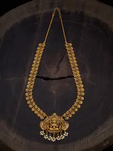 Kushal's Fashion Jewellery Gold-Plated Artificial Beads Beaded Temple Necklace