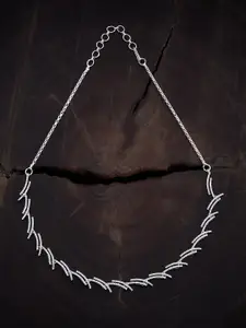 Kushal's Fashion Jewellery Rhodium Plated Statement Necklace