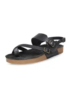 Hidesign PORT BLAIR Leather One Toe Flats With Buckle Closure