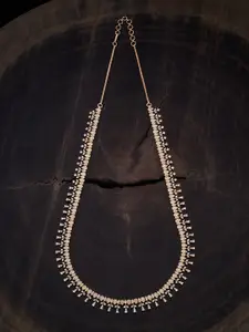 Kushal's Fashion Jewellery Gold Plated Cubic Zirconia Studded Necklace