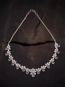 Kushal's Fashion Jewellery Rose Gold Plated Statement Necklace