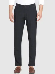 Blackberrys Men Checked Skinny Fit Low-Rise Trousers