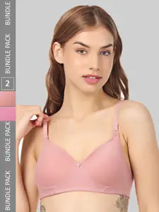 FUNAHME Pack Of 2 Full Coverage Non Padded Bras